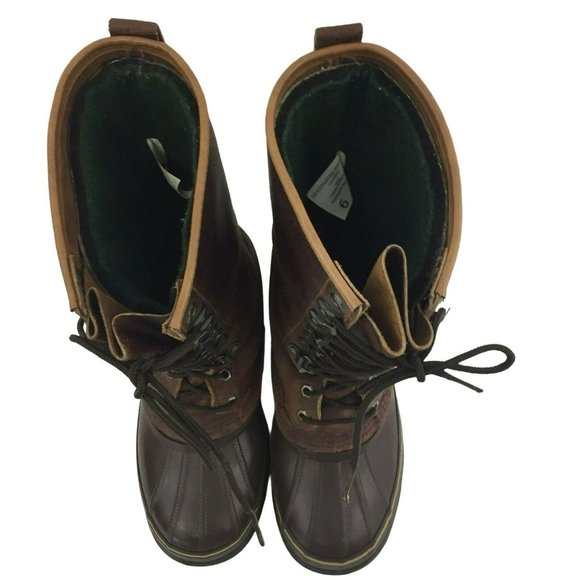 VTG Sorel Kaufman Canada Boots 6 Rubber Leather Winter Felt Lined Brown Snow
